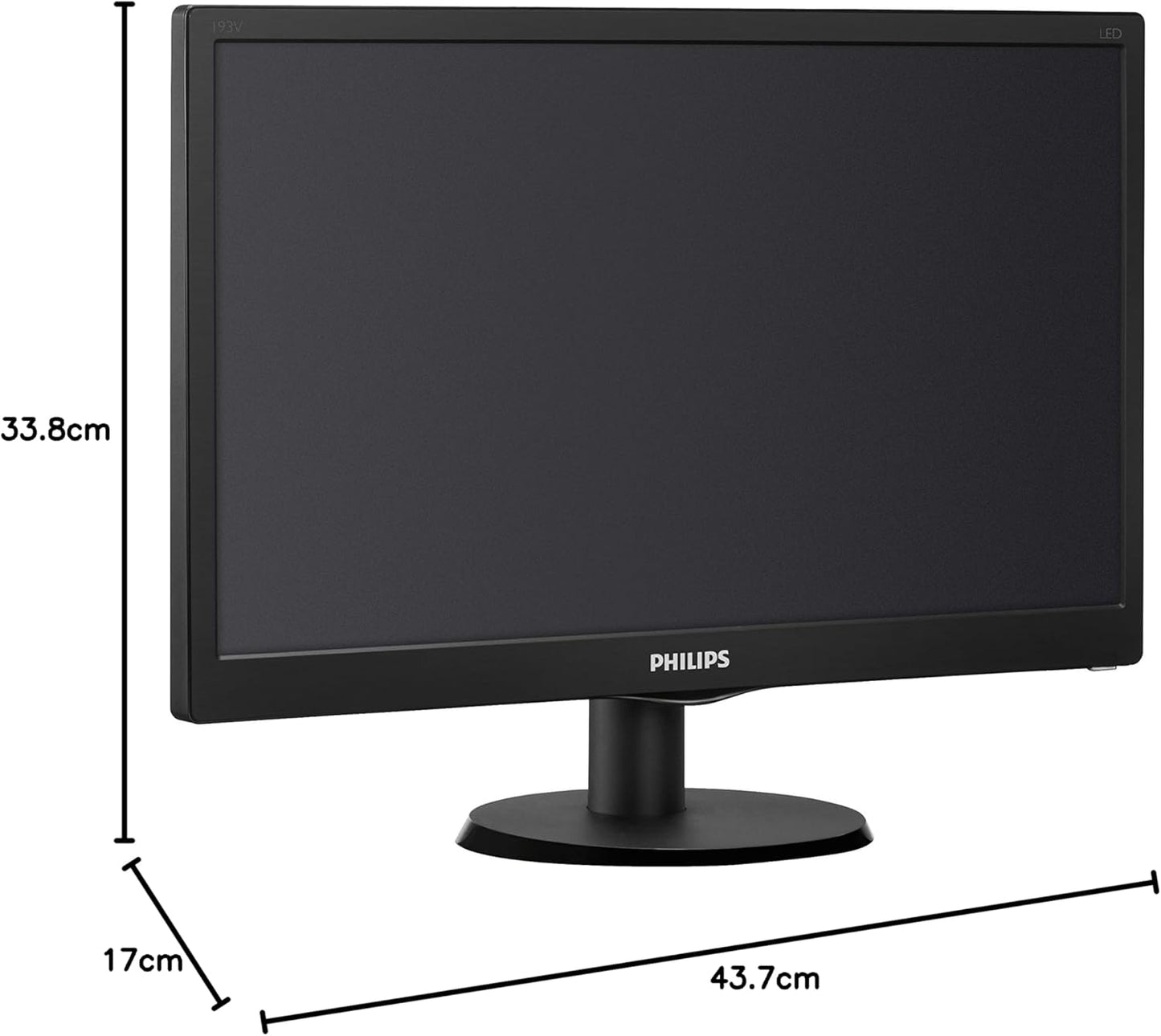 Philips V-line 193V5L - Écran LED 18,5" HD (1366 x 768), 5 ms, VGA, Noir